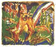 Ernst Ludwig Kirchner, Cattles under a rainbow